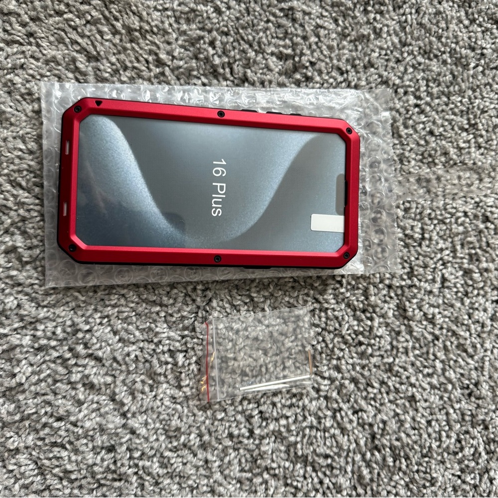 Red Rugged Smartphone Case for 16 Plus